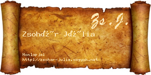 Zsohár Júlia névjegykártya