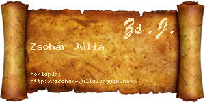Zsohár Júlia névjegykártya