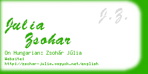 julia zsohar business card