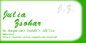 julia zsohar business card